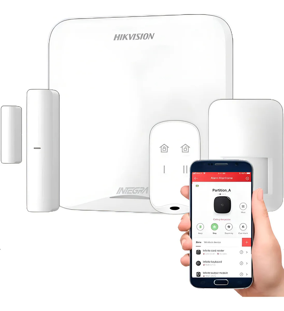 Kit Alarma Inalambrica Wifi 16 Zonas Ax Home Hikvision Color Blanco
